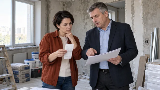 Заказчица и юрист проверяют документы об авансе за ремонт