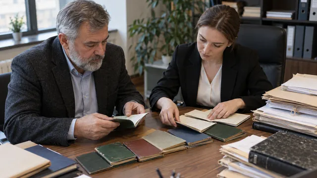 Клиент и юрист сопоставляют документы о периодах работы